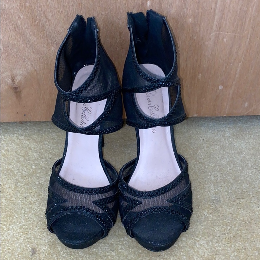 De Blossom Collection Black Evening Heels